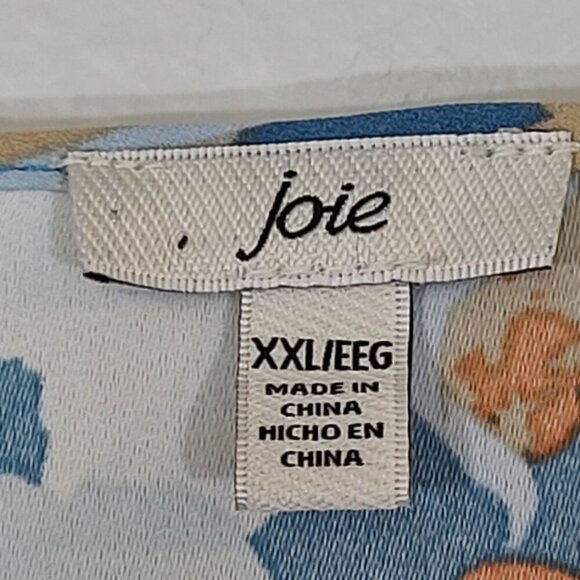 Joie Limited Edition Floral Fields Long Sleeve Peasant Top White Blue Floral XXL - Picture 5 of 8